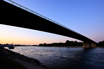 Image showing View of river Rhine near Speyer, Germany, at sundown