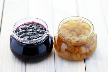 Image showing gooseberry and black currant jam