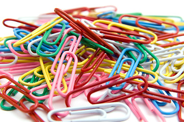 Image showing Color paperclips 