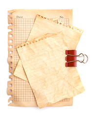 Image showing Old note papers 