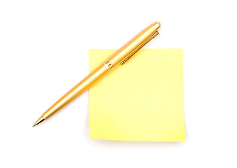 Image showing Note paper and pen
