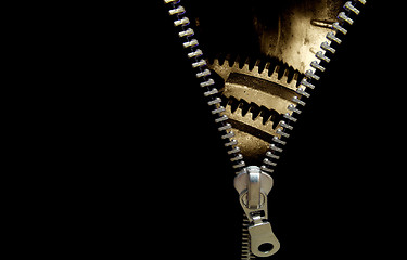 Image showing Zipper concept. Revealing machinery