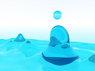 Image showing Blue Abstract Blob