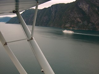 Image showing Cruise ship Geirangerfjord