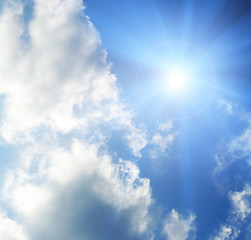 Image showing Sun sky clouds