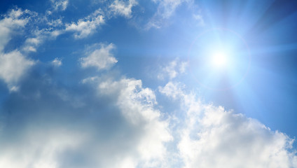 Image showing Sun sky clouds