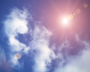 Image showing Sun sky clouds