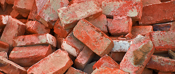 Image showing heap of red bricks