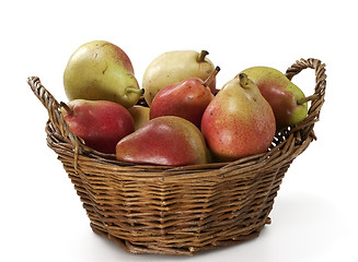 Image showing Pears in Wooden Basket