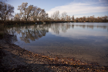 Image showing Small Lake with Trees in Autumn