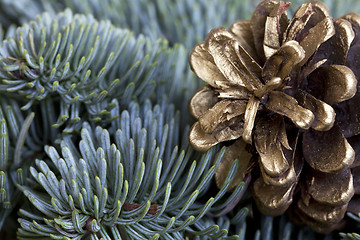 Image showing Gold Walnut Advent decoration