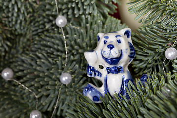 Image showing Advent Decoration, Cat figure Detail