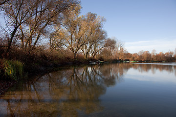 Image showing Small Lake with Trees in Autumn