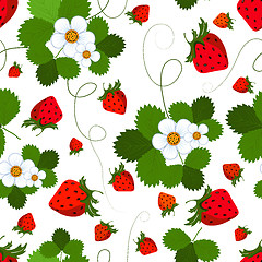 Image showing Seamless pattern with a strawberry