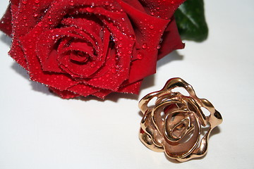 Image showing Ring and rose