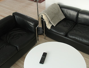 Image showing Black sofas