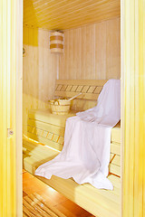 Image showing Inside sauna