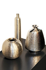 Image showing Metallic vases