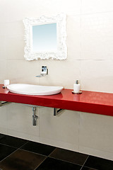 Image showing Red bathroom