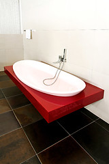 Image showing Red bathtub