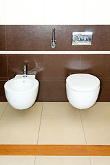 Image showing Brown toilet