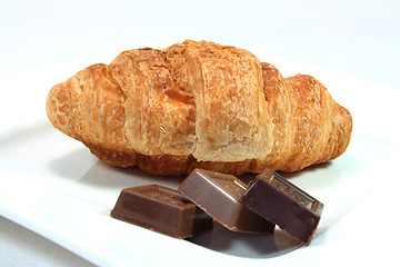 Image showing Croissant with chocolate