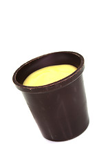 Image showing Eggnog in chocolate cups