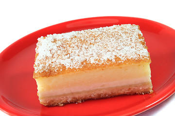 Image showing custard-topped cheesecake-style speciality