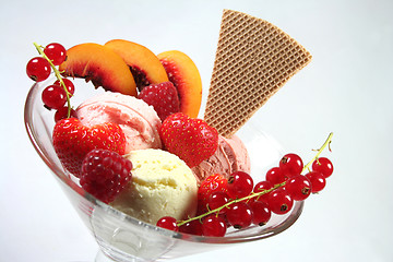 Image showing Ice cream with fruit