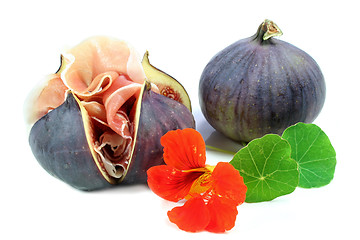 Image showing Figs with Serrano ham