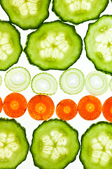 Image showing Sliced Vegetables on white