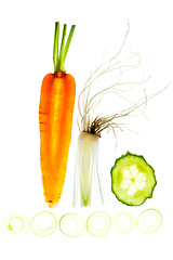 Image showing Sliced Vegetables on white