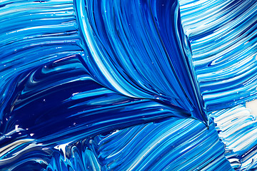 Image showing Abstract Handpainted Background in Blue and White