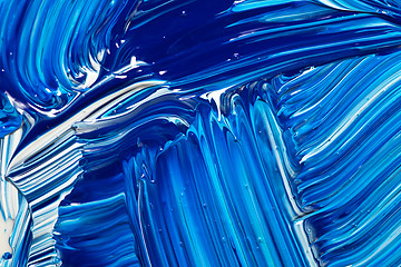 Image showing Abstract Handpainted Background in Blue and White