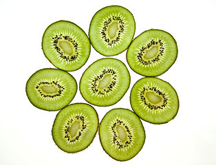 Image showing Sliced Kiwifruit isolated on white