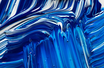 Image showing Abstract Handpainted Background in Blue and White