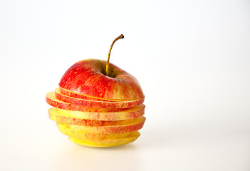 Image showing Sliced Apple isolated on white