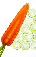 Image showing Sliced Vegetables on white