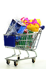 Image showing Shopping Cart with presents