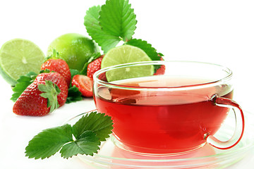 Image showing Strawberry-lime tea