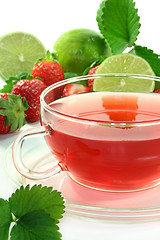 Image showing Strawberry-lime tea
