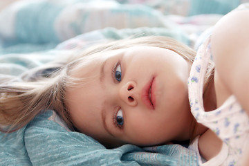 Image showing Beautiful little girl in the morning