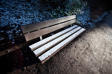 Image showing Bench with snow