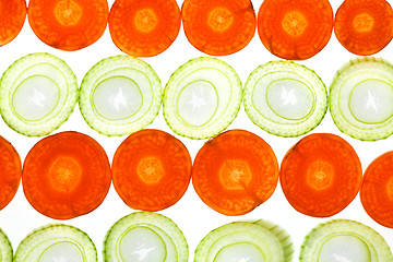 Image showing Sliced Vegetables on white