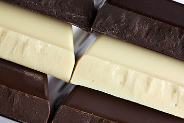 Image showing Black, Brown and White Chocolate