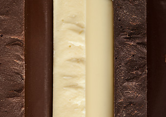 Image showing Black, Brown and White Chocolate