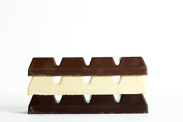 Image showing Black, Brown and White Chocolate