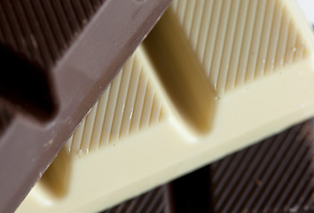 Image showing Black, Brown and White Chocolate