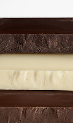 Image showing Black, Brown and White Chocolate