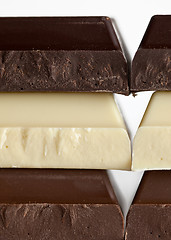 Image showing Black, Brown and White Chocolate